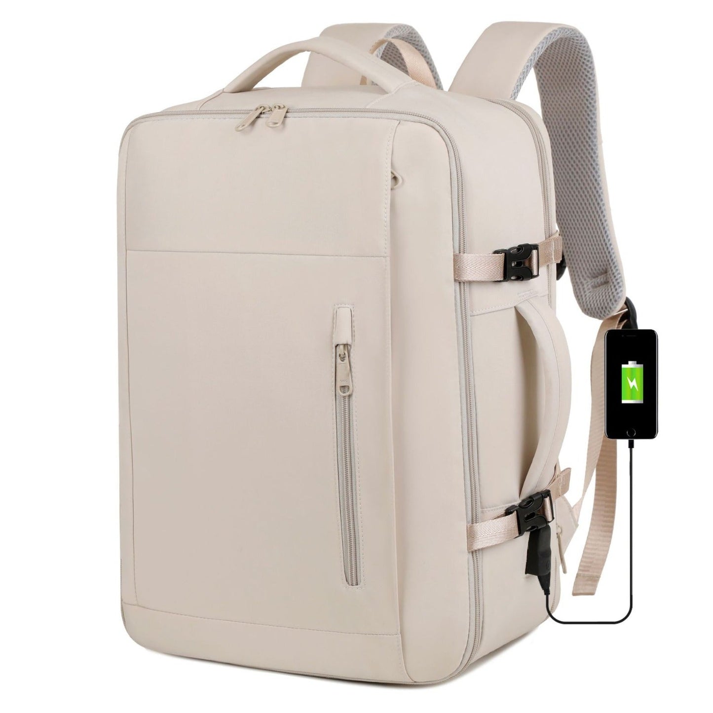 ✨LAST DAY 49% OFF🔥🎒Grey Leather Waterproof Anti-Theft Business Backpack - Large Travel & Hiking Carry-On for Men ✈️
