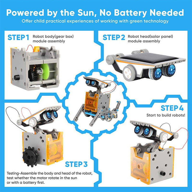 đ„Limited Time 50% OFFâĄSillbird STEM 12-in-1 Education Solar Robot Toys for Kids(190 Pieces DIY Building)