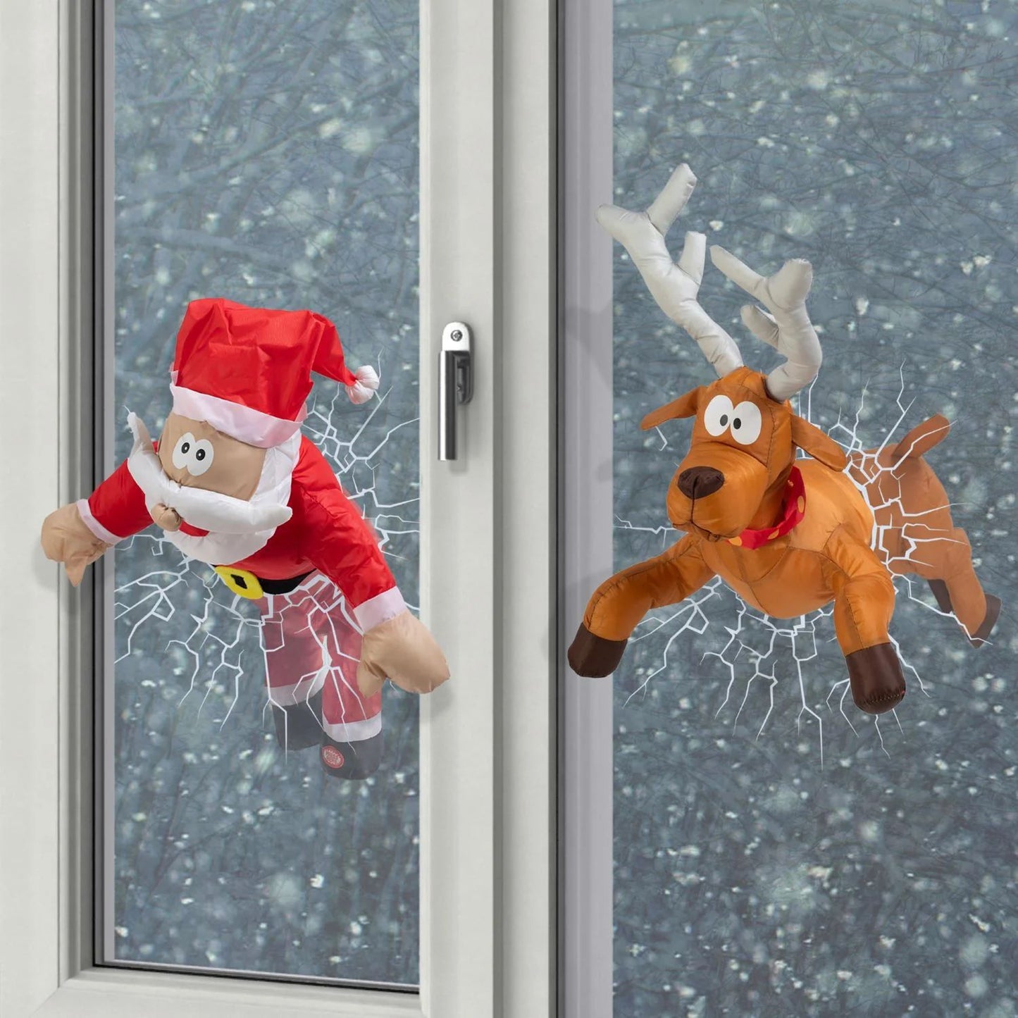 🎅Christmas Hot Sale🦌Crashing Reindeer & Santa Animated Christmas