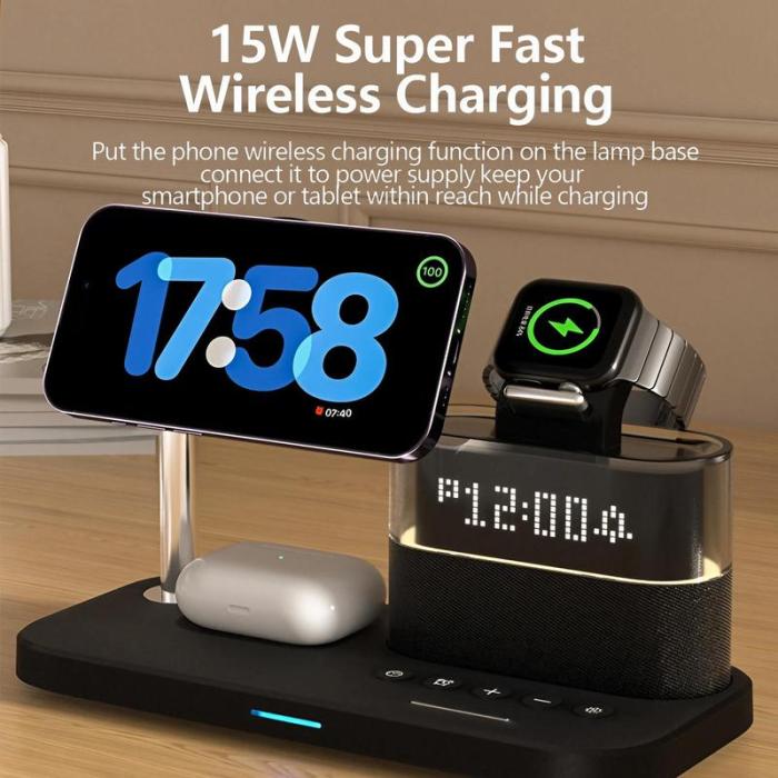 🔥Limited Time 50% OFF🔥5-in-1 Wireless Multifunctional Charger with Clock