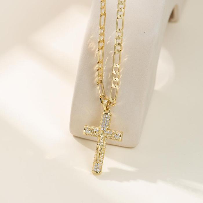 💖Mother's Day sales 49% OFF💖Holylegend 14k Gold-Rope Chain with Jesus Christ Crucifix