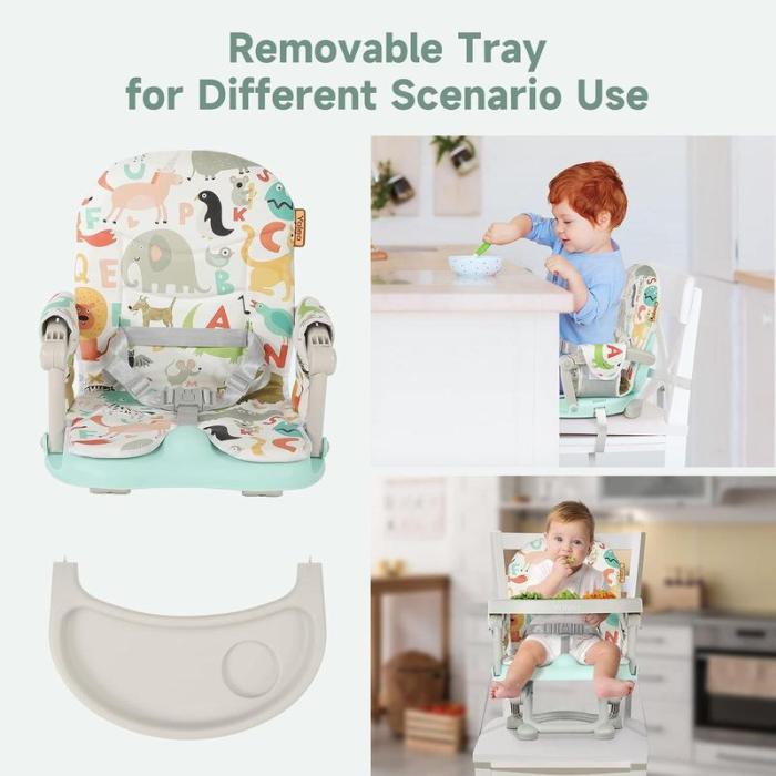 🔥Limited Time 50% OFF🔥Baby Booster Seat, Portable Toddler High Chair with Removable Tray & Seat Pad