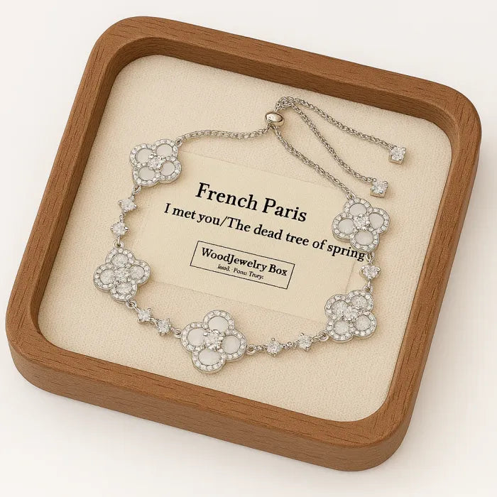 💖Mother's Day sales 49% OFF✨14k Rose Gold Sakura Cleef Lucky Bracelet