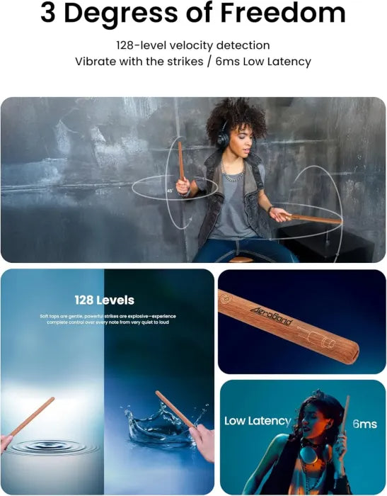 🔥Limited Time 50% OFF⚡Electric Air Drum Sticks, Pedals, Bluetooth and 8 Sounds, USB MIDI Function🥁