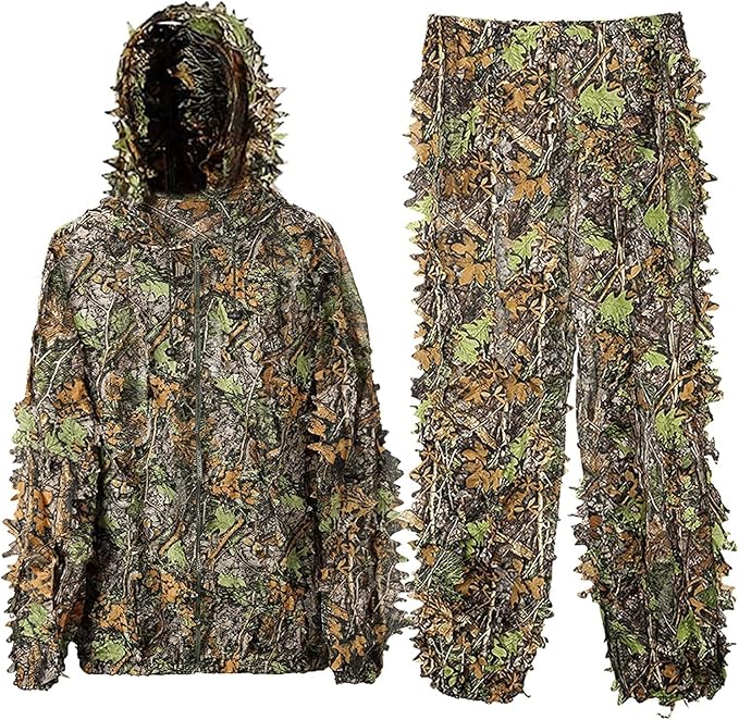 Hunting Ghillie Suit, 3D Leafy Camo Suit Camouflage(Oversize)
