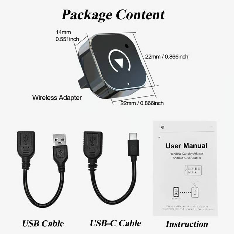 🔥2026 Upgrade 3 in 1 Wireless Carplay Mirror Link Adapter Instant Wired to Wireless Conversion Plug & PlayMini Stable Design for Wired Carplay,AirPlay