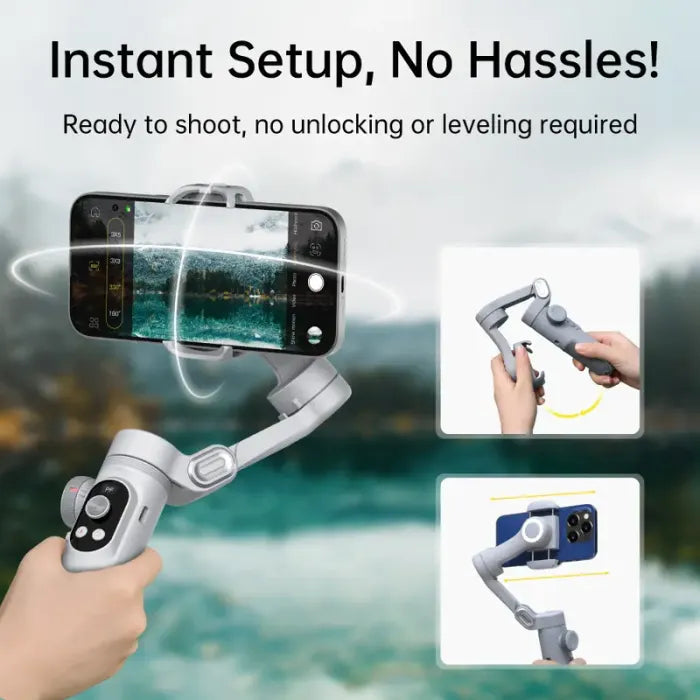 🔥Big Promotion 49% OFF💥Gimbal Stabilizer for Smartphone, 3-Axis iPhone Gimbal, Portable Gimbal w/OLED Display(Three-year warranty)
