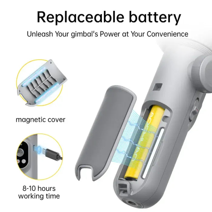 🔥Big Promotion 49% OFF💥Gimbal Stabilizer for Smartphone, 3-Axis iPhone Gimbal, Portable Gimbal w/OLED Display(Three-year warranty)