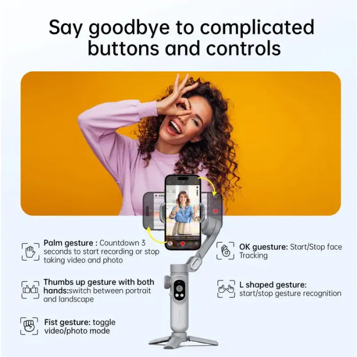 🔥Big Promotion 49% OFF💥Gimbal Stabilizer for Smartphone, 3-Axis iPhone Gimbal, Portable Gimbal w/OLED Display(Three-year warranty)