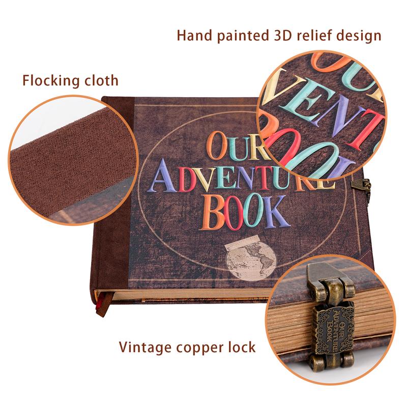 ❤️📚 Our Adventure Book Scrapbook 📸💕 - Retro Style Embossed Letter Cover, Perfect for Travel & Memories 💭"
