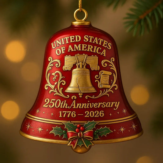 🌟Proudly made in Texas, USA🔔United States 250th Anniversary Bell Ornament