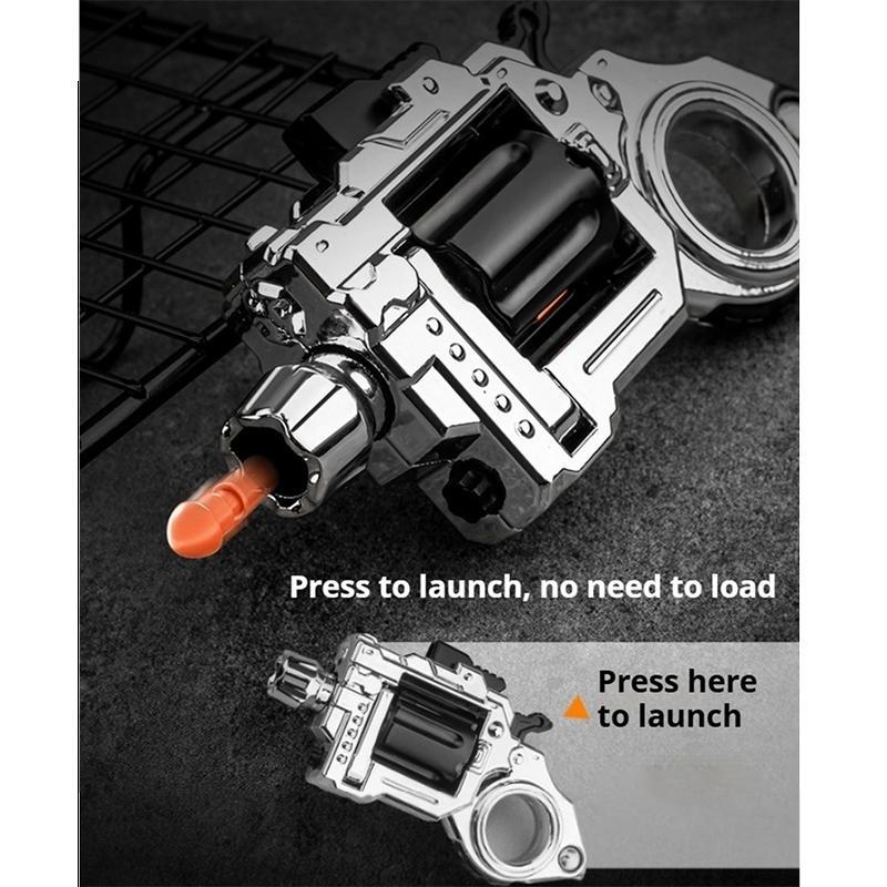 Mini Stress Relief Toy Metal Blaster Emittable Soft Bullet Gun Toy Fingertip Toys
