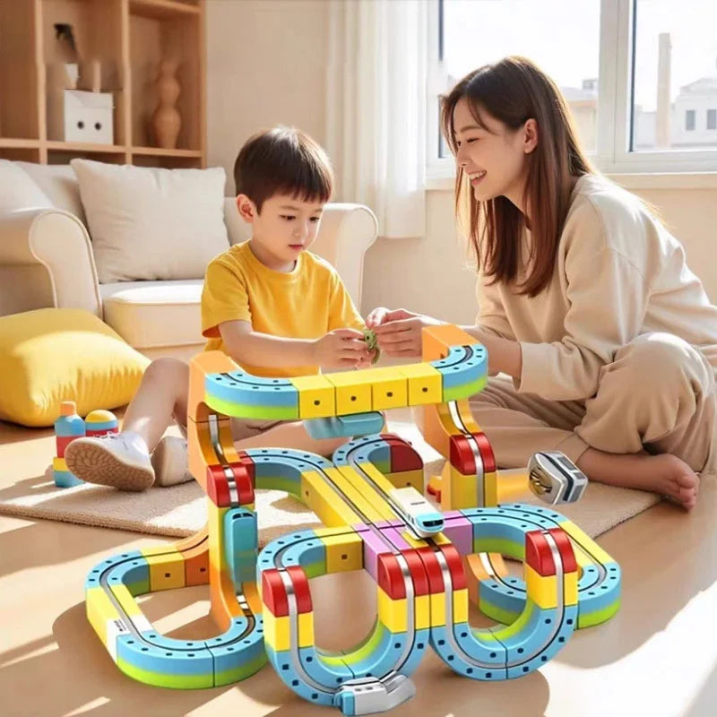 🎁2025 New Magnetic Track Electric Train Assembly Children's Educational Toys🚙