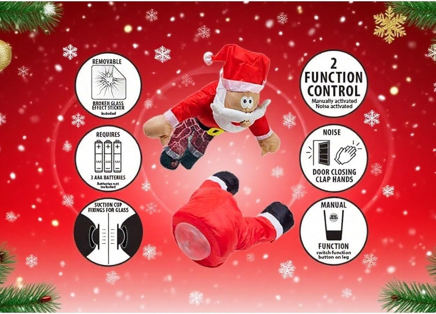 🎅Christmas Hot Sale🦌Crashing Reindeer & Santa Animated Christmas