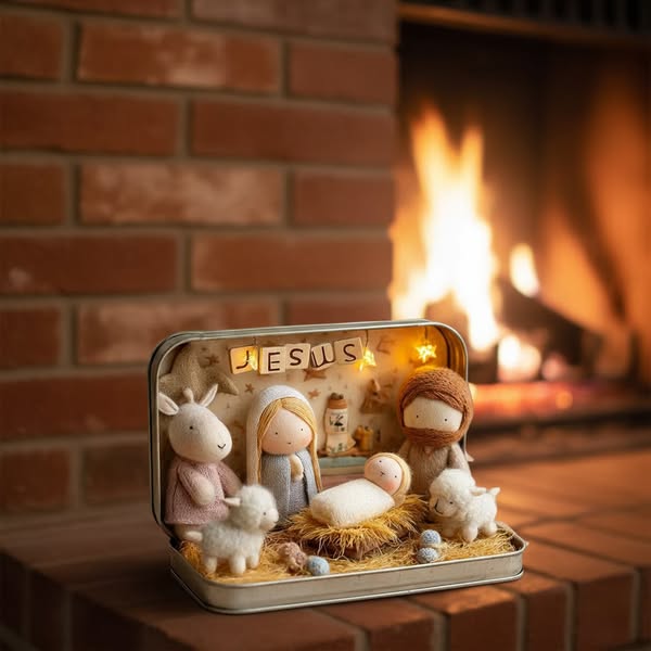 ✝️Handmade Miniature Nativity Doll Scene