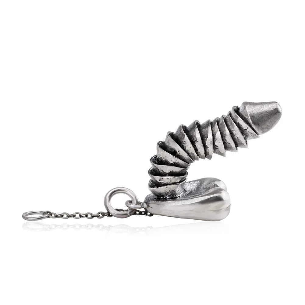 šFlash Saleā”925 Sterling Silver Penis Pendant Pullable Penis Pendant, Hanging Male Sex Organ Pendant