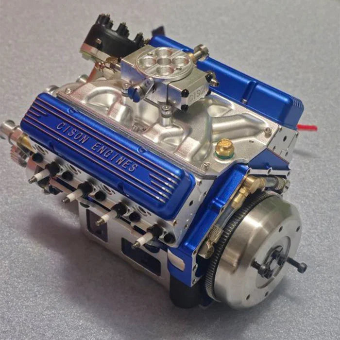 1/6 Scale Water-Cooled OHV 4-Stroke V8 Gas Engine Internal Combustion Engine Model