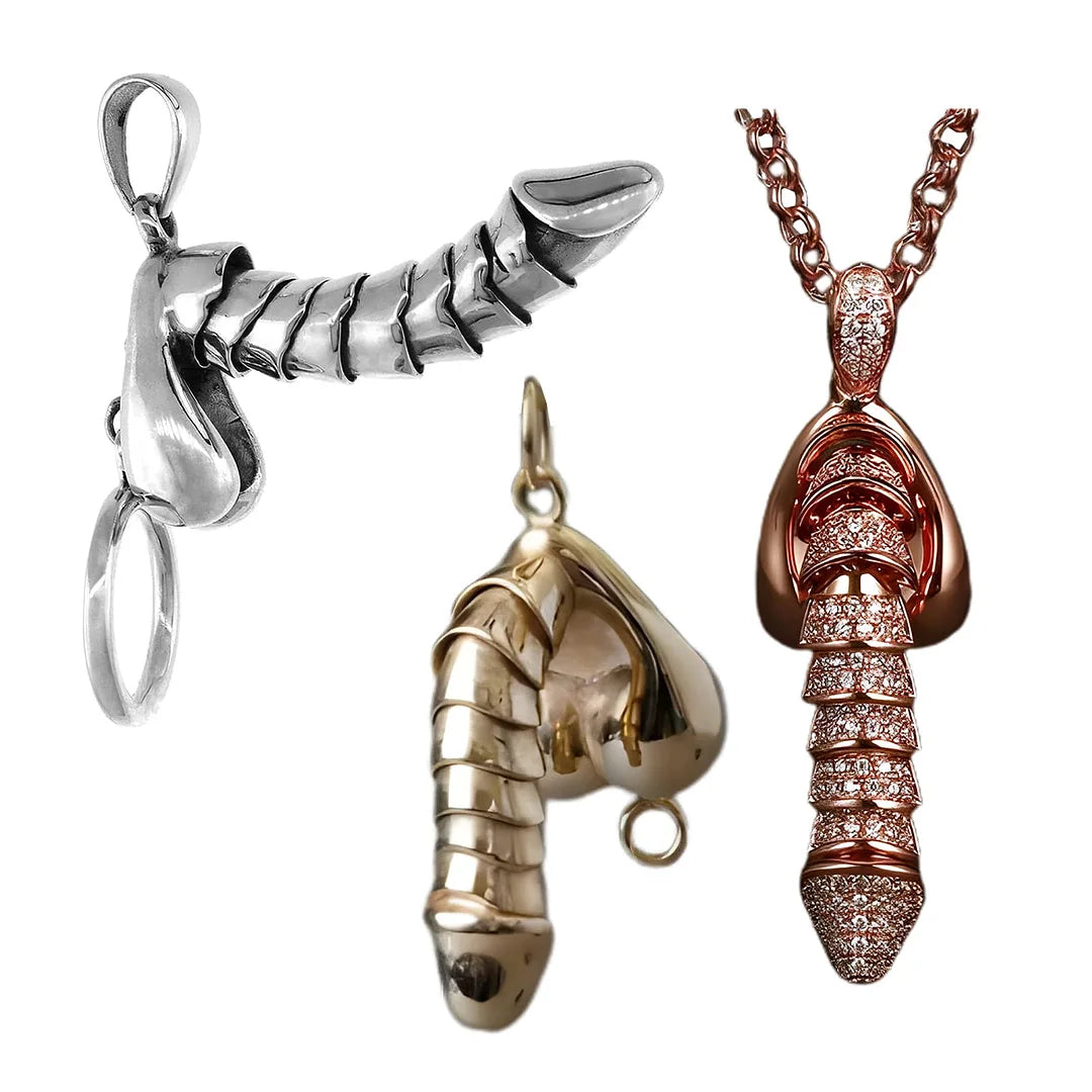 šFlash Saleā”925 Sterling Silver Penis Pendant Pullable Penis Pendant, Hanging Male Sex Organ Pendant