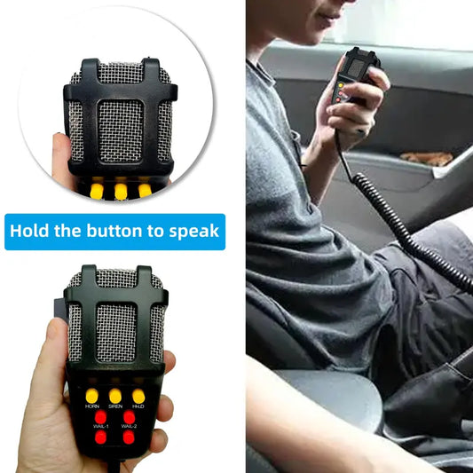 Car Horn 7 Tone Sound Mic PA Speaker Car System Emergency with Microphone Amplifier