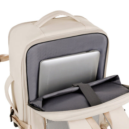 ✨LAST DAY 49% OFF🔥🎒Grey Leather Waterproof Anti-Theft Business Backpack - Large Travel & Hiking Carry-On for Men ✈️