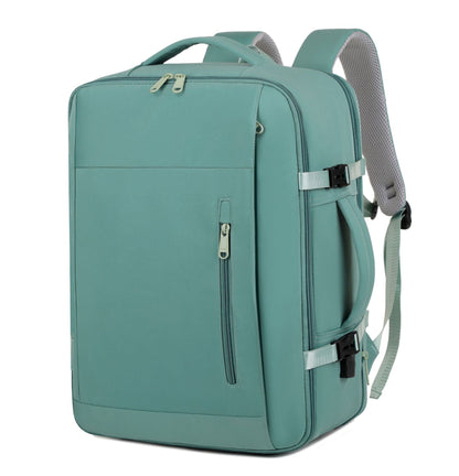 ✨LAST DAY 49% OFF🔥🎒Grey Leather Waterproof Anti-Theft Business Backpack - Large Travel & Hiking Carry-On for Men ✈️