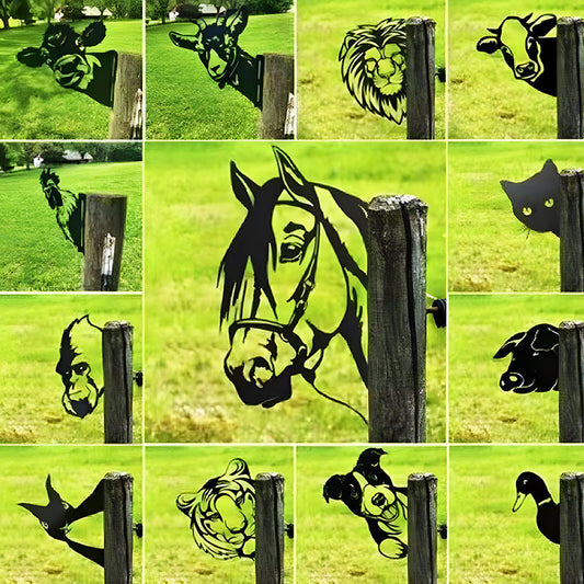 🔥Clearance Sale🔥Funny Farm Peeping Animal Metal Art(Buy 4 Free Shipping)