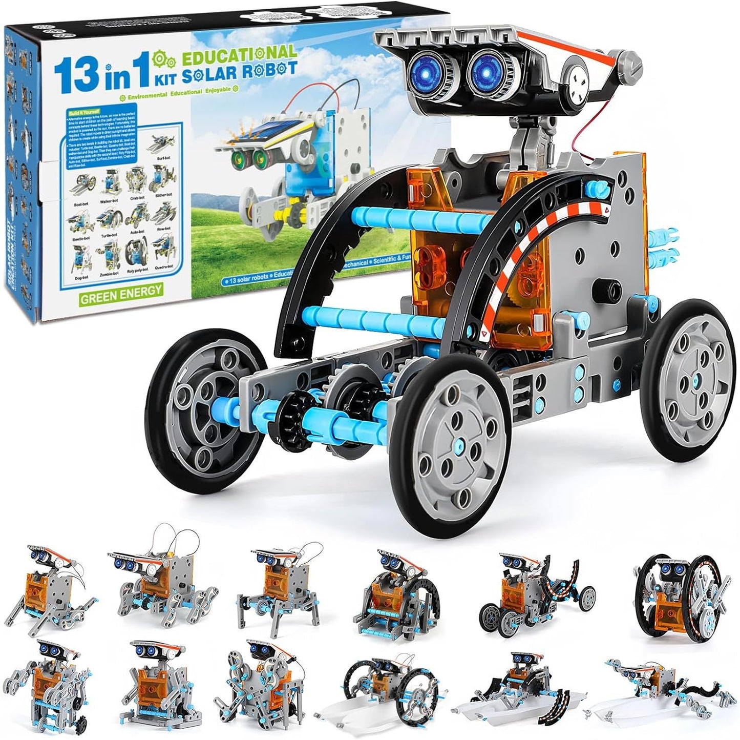 🔥Limited Time 50% OFF⚡Sillbird STEM 12-in-1 Education Solar Robot Toys for Kids(190 Pieces DIY Building)