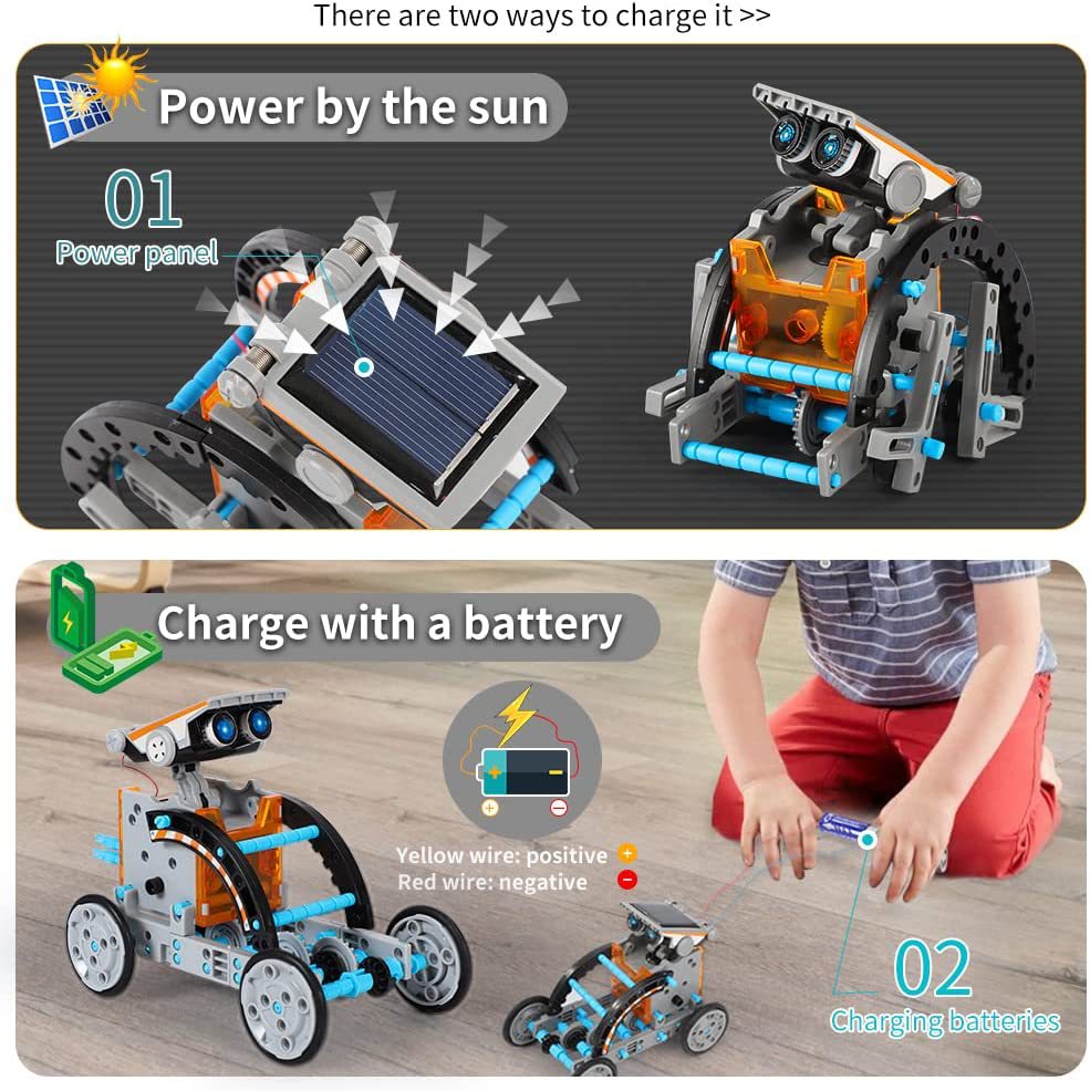 🔥Limited Time 50% OFF⚡Sillbird STEM 12-in-1 Education Solar Robot Toys for Kids(190 Pieces DIY Building)