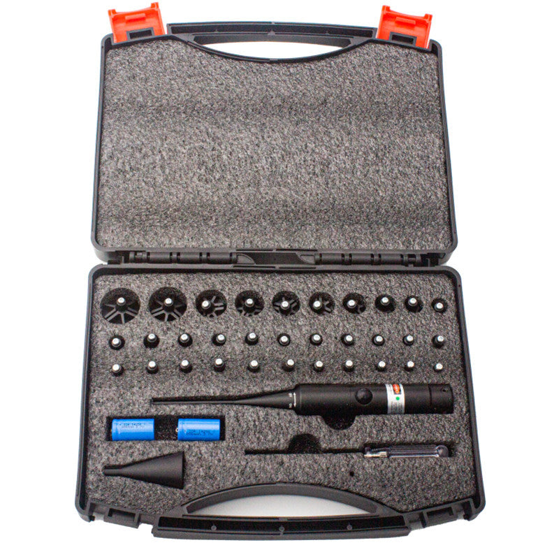 Rechargeable Laser Bore Sight Kit, Professional Red & Green Bore Sighter with 32 Adapters