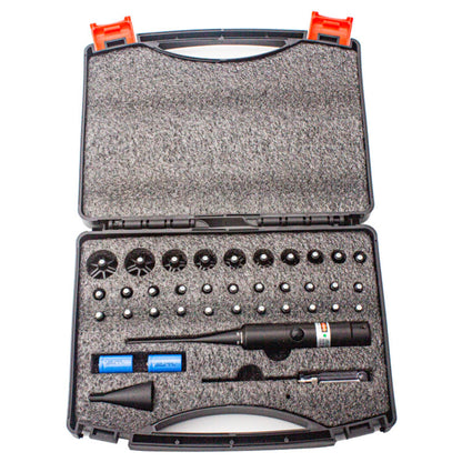 Rechargeable Laser Bore Sight Kit, Professional Red & Green Bore Sighter with 32 Adapters
