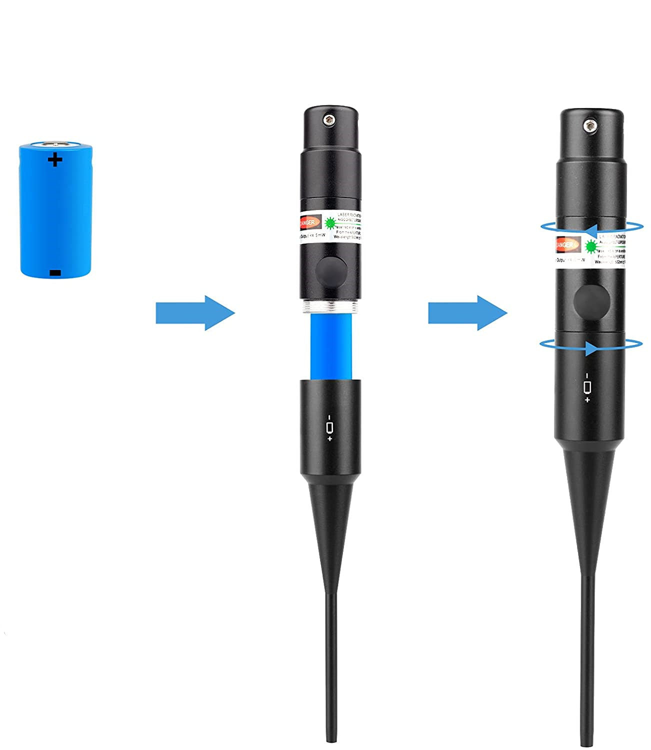 Rechargeable Laser Bore Sight Kit, Professional Red & Green Bore Sighter with 32 Adapters