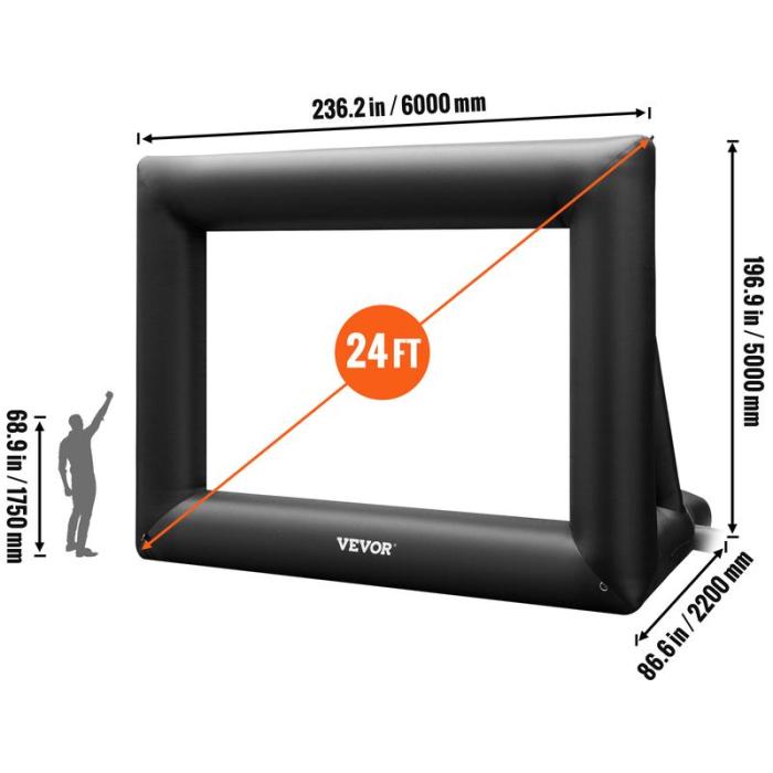 🔥Limited Time 50% OFF🔥Inflatable Movie Screen 24FT Inflatable Projector Screen for Outdoor Movie Supports Front/Rear Projection