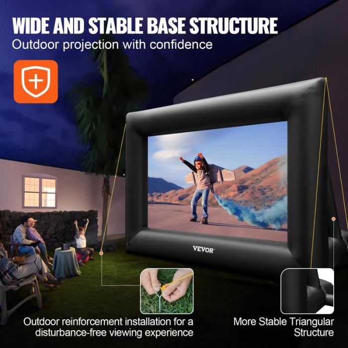 🔥Limited Time 50% OFF🔥Inflatable Movie Screen 24FT Inflatable Projector Screen for Outdoor Movie Supports Front/Rear Projection