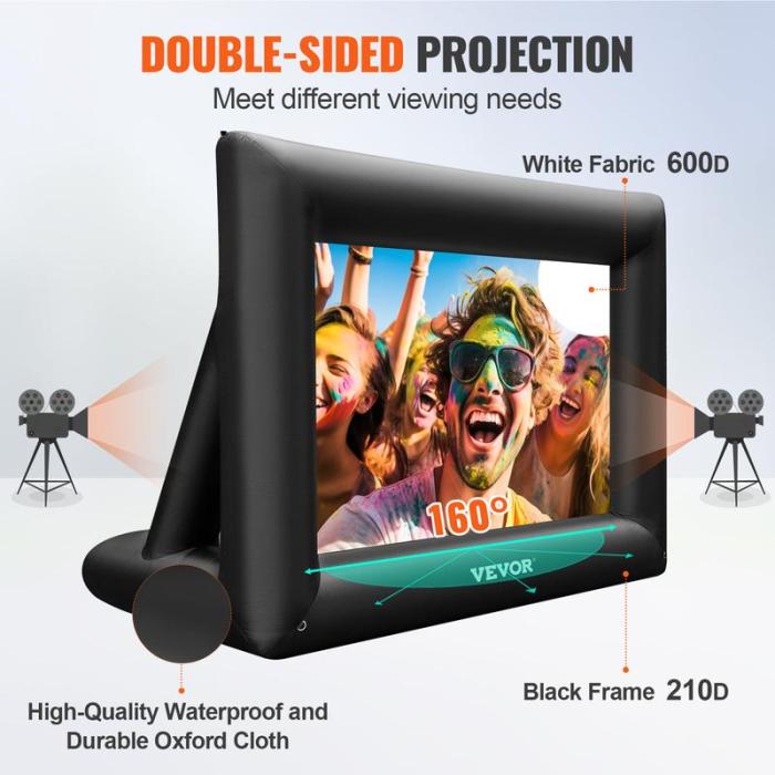 🔥Limited Time 50% OFF🔥Inflatable Movie Screen 24FT Inflatable Projector Screen for Outdoor Movie Supports Front/Rear Projection