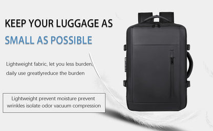 ✨LAST DAY 49% OFF🔥🎒Grey Leather Waterproof Anti-Theft Business Backpack - Large Travel & Hiking Carry-On for Men ✈️