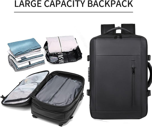 ✨LAST DAY 49% OFF🔥🎒Grey Leather Waterproof Anti-Theft Business Backpack - Large Travel & Hiking Carry-On for Men ✈️