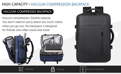 ✨LAST DAY 49% OFF🔥🎒Grey Leather Waterproof Anti-Theft Business Backpack - Large Travel & Hiking Carry-On for Men ✈️