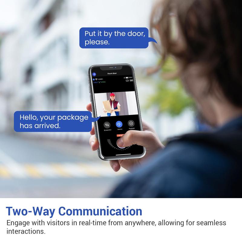 🔥Limited Time 50% OFF🔥-Smart Wireless Video Camera Doorbell with Chime-2.4G WiFi AI Human Detection Camera Doorbell with Two-way Audio Intercom