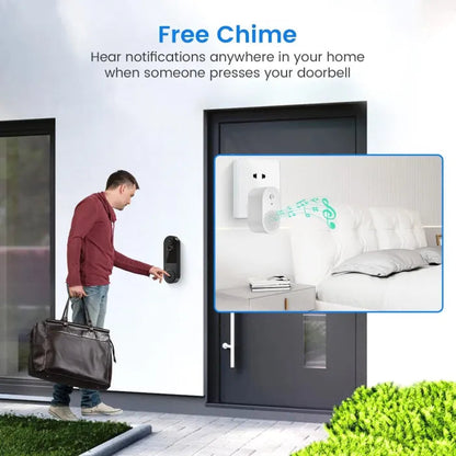 🔥Limited Time 50% OFF🔥-Smart Wireless Video Camera Doorbell with Chime-2.4G WiFi AI Human Detection Camera Doorbell with Two-way Audio Intercom