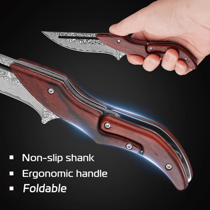 🔥Limited Time 50% OFF🔥Damascus steel camping knife, multi-functional knife, suitable for camping barbecue cooking