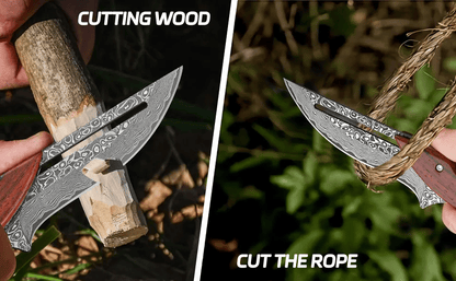 🔥Limited Time 50% OFF🔥Damascus steel camping knife, multi-functional knife, suitable for camping barbecue cooking