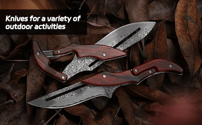 🔥Limited Time 50% OFF🔥Damascus steel camping knife, multi-functional knife, suitable for camping barbecue cooking