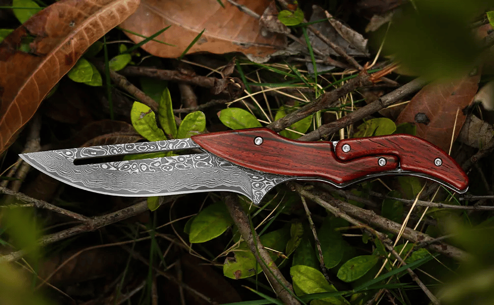 🔥Limited Time 50% OFF🔥Damascus steel camping knife, multi-functional knife, suitable for camping barbecue cooking