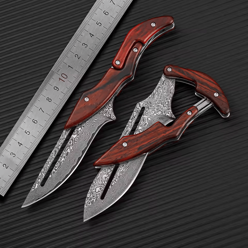 🔥Limited Time 50% OFF🔥Damascus steel camping knife, multi-functional knife, suitable for camping barbecue cooking
