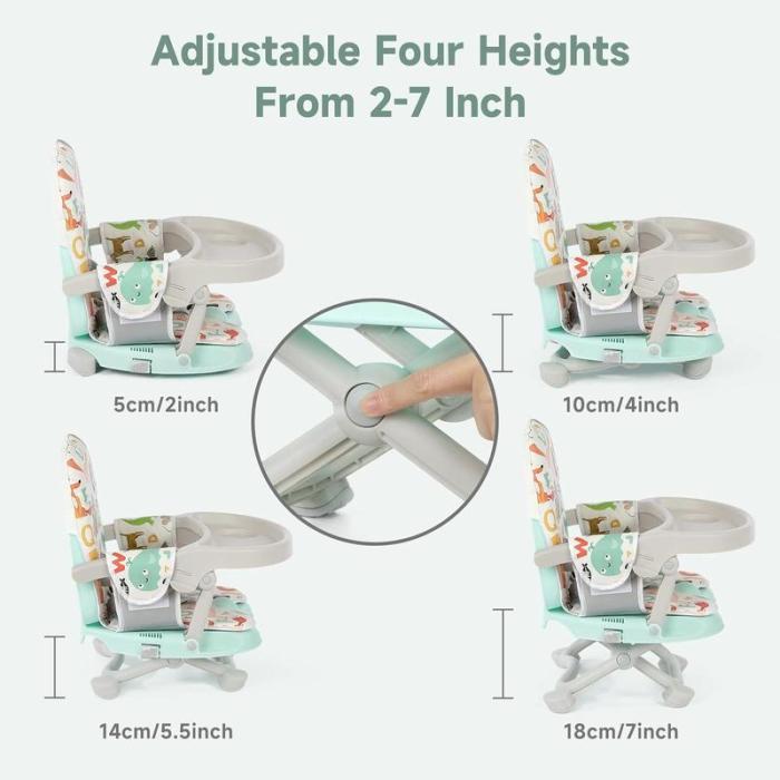 🔥Limited Time 50% OFF🔥Baby Booster Seat, Portable Toddler High Chair with Removable Tray & Seat Pad