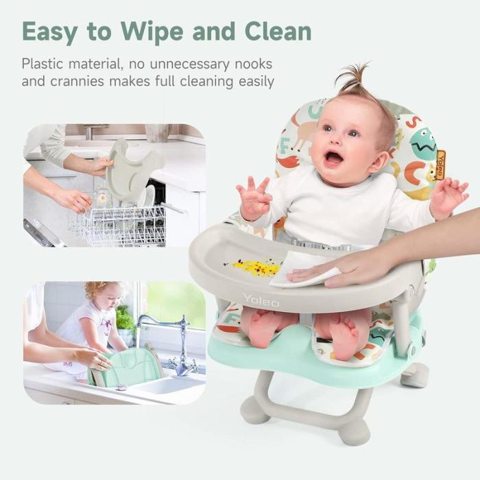 🔥Limited Time 50% OFF🔥Baby Booster Seat, Portable Toddler High Chair with Removable Tray & Seat Pad