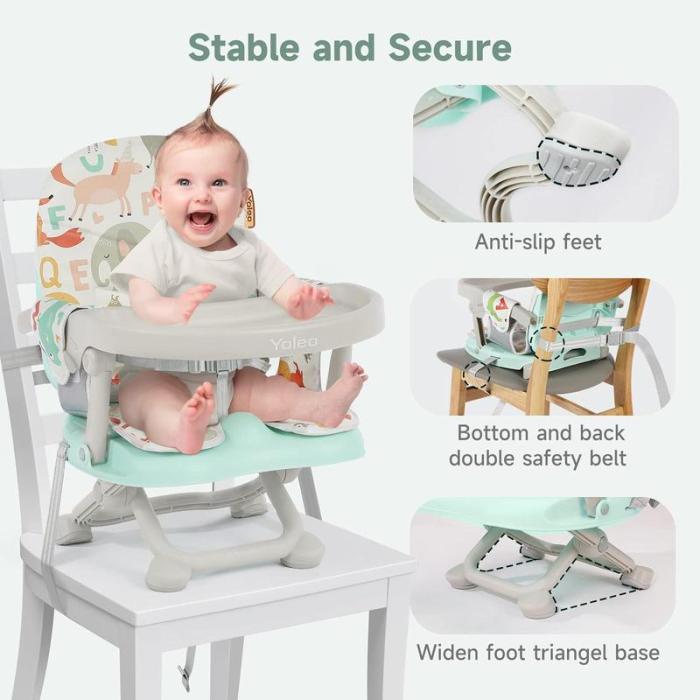 🔥Limited Time 50% OFF🔥Baby Booster Seat, Portable Toddler High Chair with Removable Tray & Seat Pad