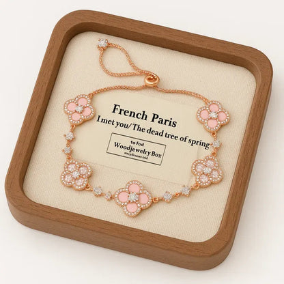 💖Mother's Day sales 49% OFF✨14k Rose Gold Sakura Cleef Lucky Bracelet