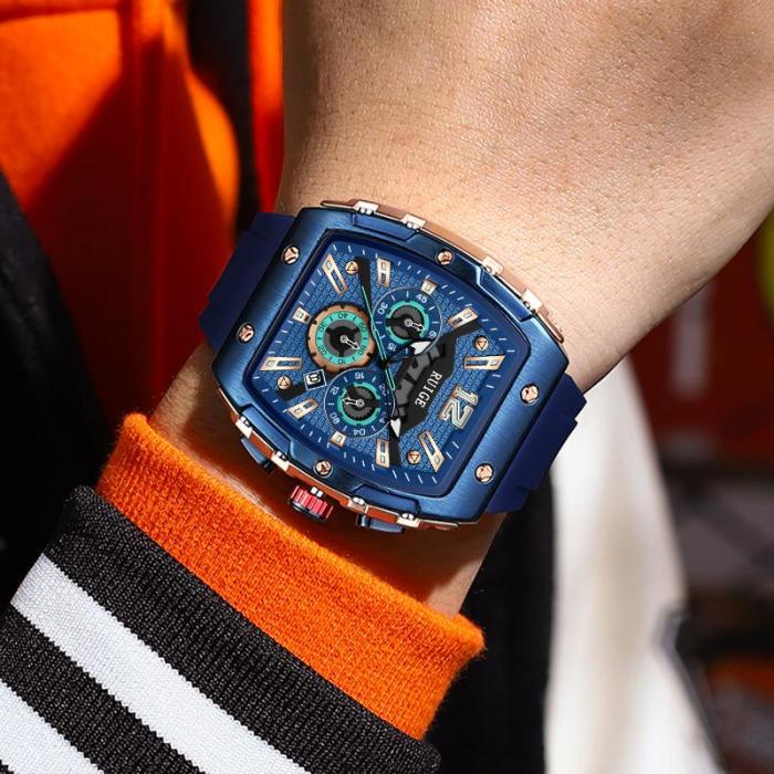 Men's barrel luminous waterproof fashion watch