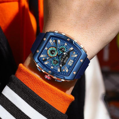 Men's barrel luminous waterproof fashion watch